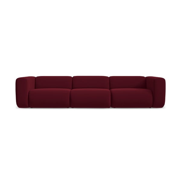 Bordo spalvos iš velveto sofa 319 cm Ekahi – Makamii