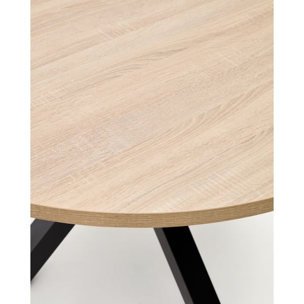 Apvalios formos valgomojo stalas juodos spalvos/natūralios spalvos ø 120 cm Argo – Kave Home-image-4