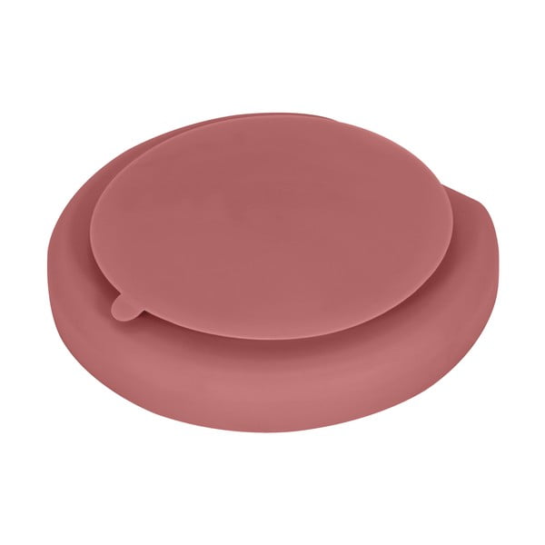 Iš silikonas vaikiška lėkštė raudonos plytų spalvos 19x20,5 cm Dusky Pink – Kindsgut-image-4