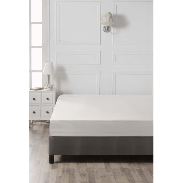 Iš medvilnės paklodė baltos spalvos su guma 140x200 cm – Mijolnir-image-2