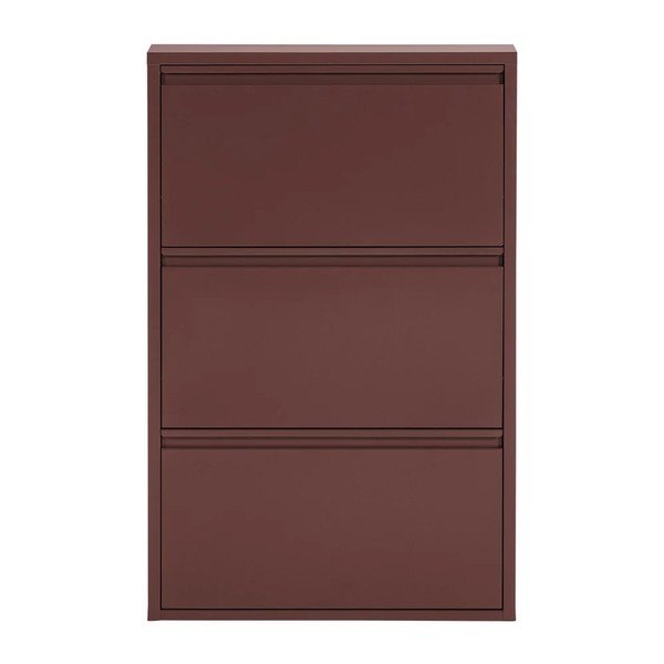 Bordo spalvos iš metalo atlenkiama spintelė batams 66x103x16 cm Sabine – WOOOD-image-3