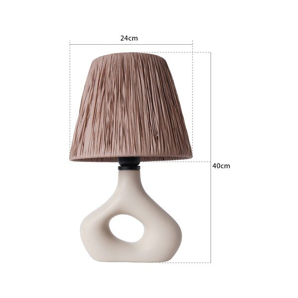 Smėlio spalvos stalinis šviestuvas (aukštis 40 cm) su gaubtu iš virvės Serin – Opviq lights-image-2
