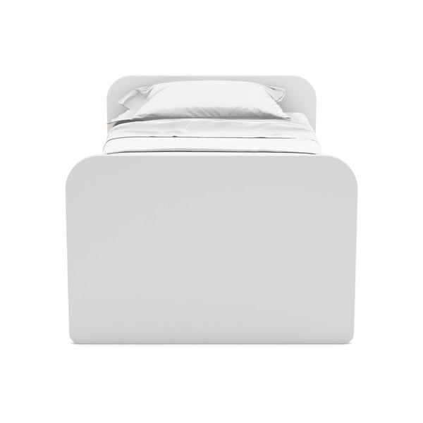 Baltos spalvos ištraukiama vaikiška lova iš pušies su sandėliavimo vieta su lovos grotelėmis 90x200 cm Esteban – Marckeric-image-1