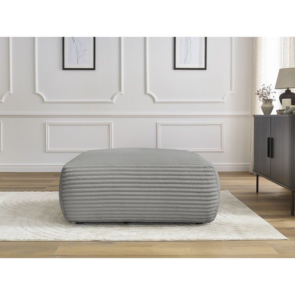 Iš kordinio velveto taburetė tamsiai pilkos spalvos Lucien – Bobochic Paris-image-1