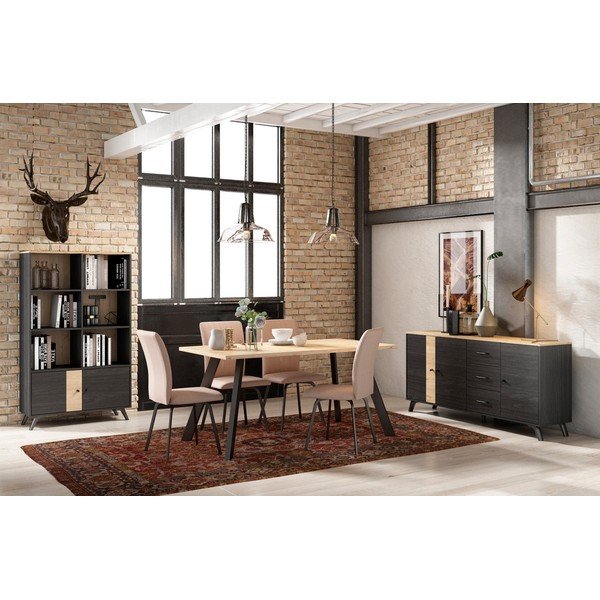 Valgomojo stalas su ąžuoliniu stalviršiu 90x160 cm Texas - Marckeric-image-1