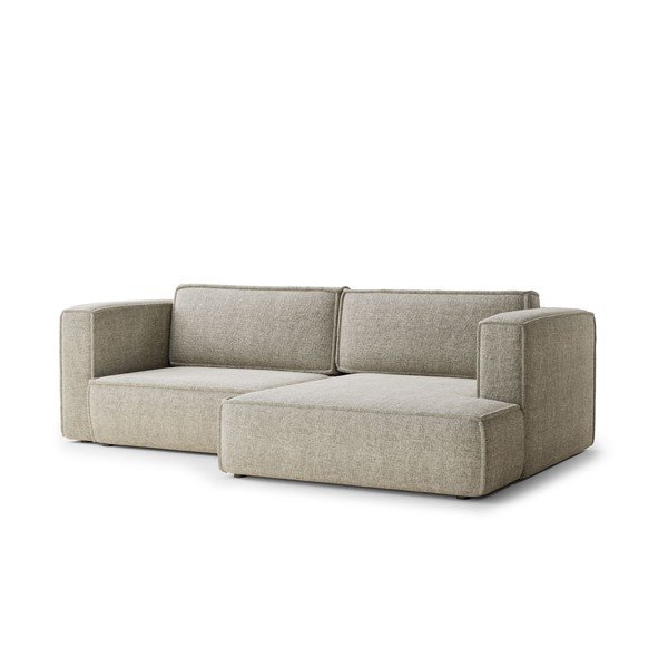 Smėlio spalvos sulankstoma/su sandėliavimo vieta kampinė sofa iš šenilinio audinio (su dešiniuoju kampu/su gultu) Velto – Maison de Rêve