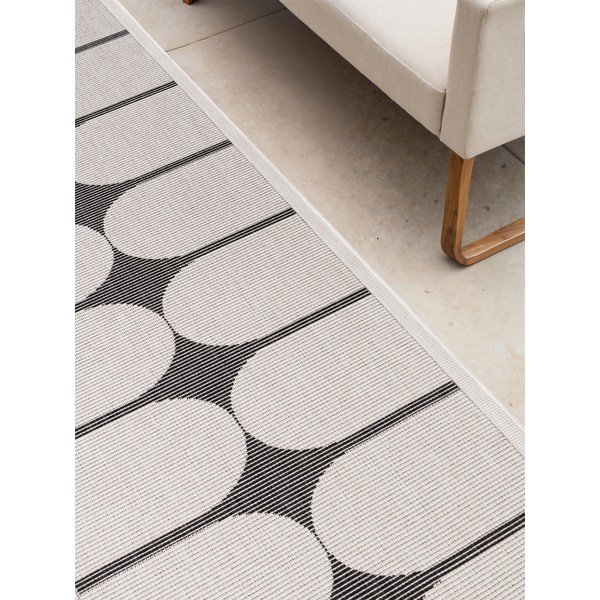 Juodos ir baltos spalvos lauko kilimas 80x250 cm Duet Bowen – NORTHRUGS-image-3