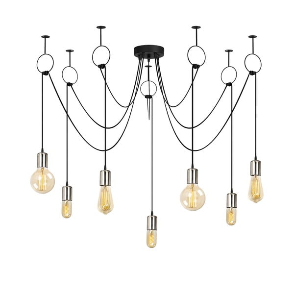 Juodas pakabinamas šviestuvas su 7 lemputėmis Opviq lights Sirin-image-2
