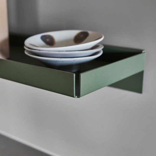 Tamsiai žalios spalvos iš metalo sieninė lentyna 80 cm Bakku – OYOY Living Design-image-1