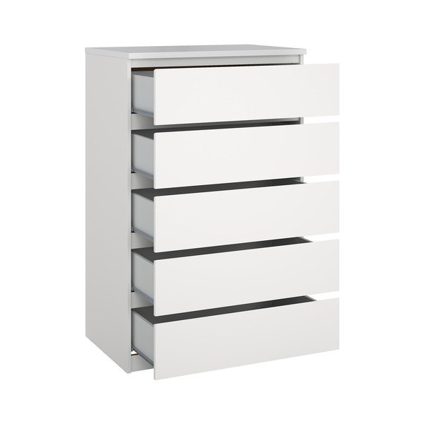 Baltos spalvos šoninė spintelė 77x121x50 cm Naia – Tvilum-image-3