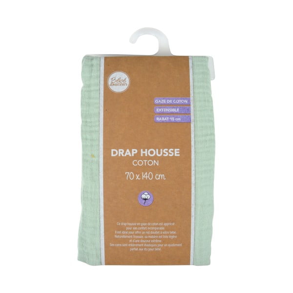 Iš muslino vaikų patalynė vaikiškai lovai su guma 70x140 cm – Bébé Douceur-image-4