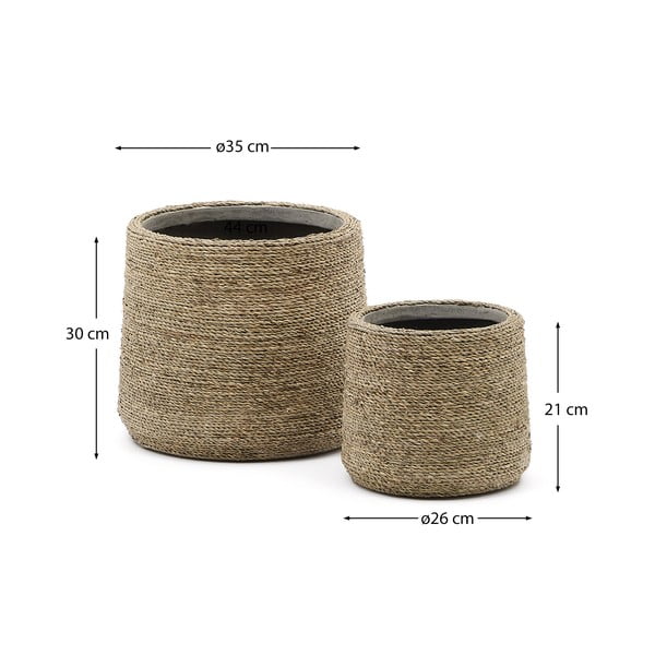 Iš cemento gėlių vazonų dangteliai 2 vnt. ø 35 cm Sigal – Kave Home-image-3