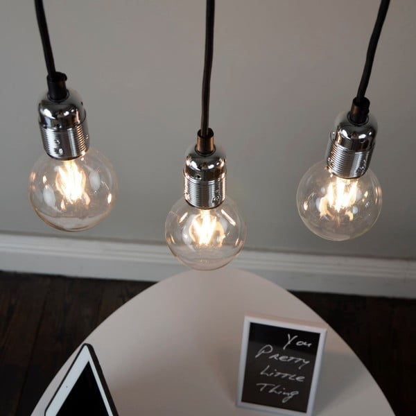 Juodas trijų šakų pakabinamas šviestuvas su sidabro spalvos detalėmis Sotto Luce Uno-image-1