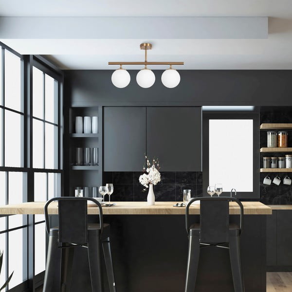 Bronzinės spalvos lubinis šviestuvas ø 15 cm su stiklo gaubtu Atmaca – Opviq lights-image-1