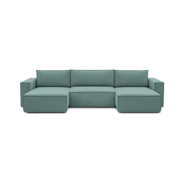 Kampinė sofa šviesiai mėlynos spalvos („U“ formos) Nihad – Bobochic Paris