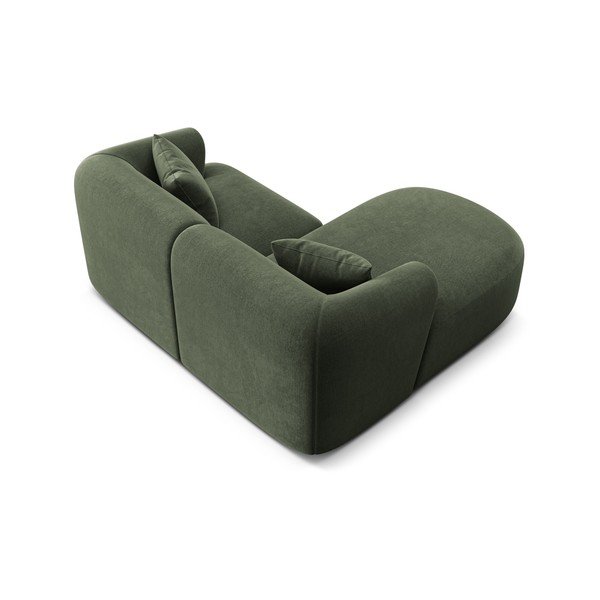 Žalios spalvos kampinė sofa iš velveto (su kairiuoju kampu/su gultu) Campi – Cosmopolitan Design-image-4