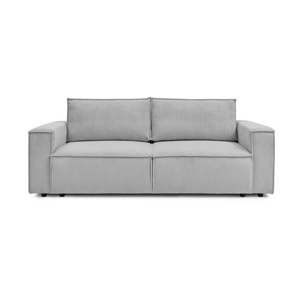 Sulankstoma sofa šviesiai pilkos spalvos iš kordinio velveto 245 cm Nihad – Bobochic Paris