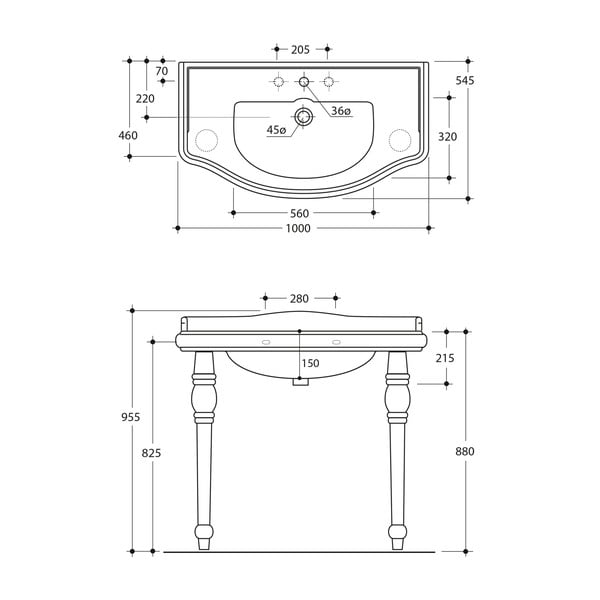 Iš keramikos koja baldams baltos spalvos Retro – Sapho-image-2