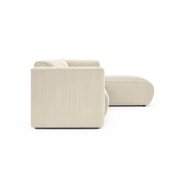 Smėlio spalvos kampinė sofa iš kordinio velveto (su dešiniuoju kampu/su gultu) Merid  – Ropez-image-3