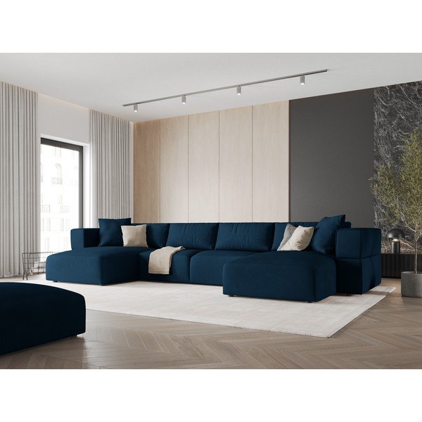 Kampinė sofa mėlynos spalvos („U“ formos) Esther – Milo Casa-image-1