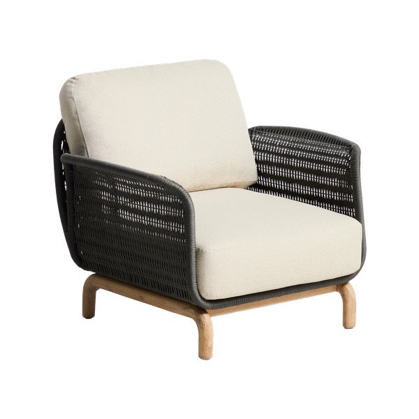 Smėlio spalvos paminkštinto audinio sodo krėslas Alipa – Kave Home