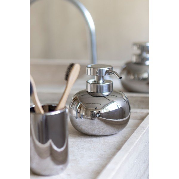 Sidabrinės spalvos iš keramikos muilo dozatorius 200 ml Lotus – Mette Ditmer Denmark-image-1