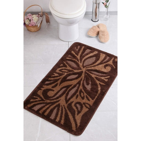 Vonios kilimėlis rudos spalvos 60x100 cm Lotus – Foutastic