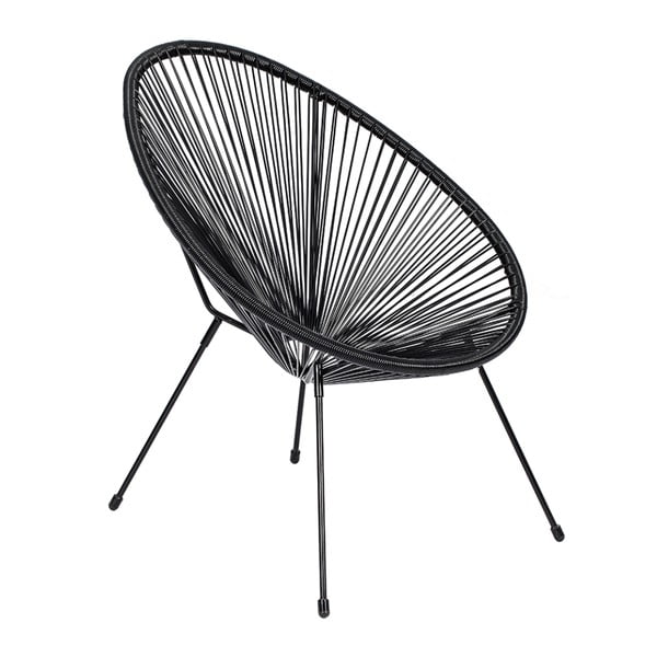 Juodos spalvos metalinis/plastikinis sodo krėslas Avocado Comfort – Bonami Selection-image-4