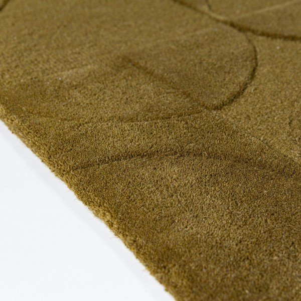 Rankų darbo tamsiai žalios spalvos iš vilnos apvalios formos kilimas ø 160 cm Gigi – Flair Rugs-image-3