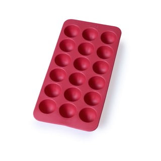 Raudona silikoninė ledo forma Lékué Round, 18 kubelių