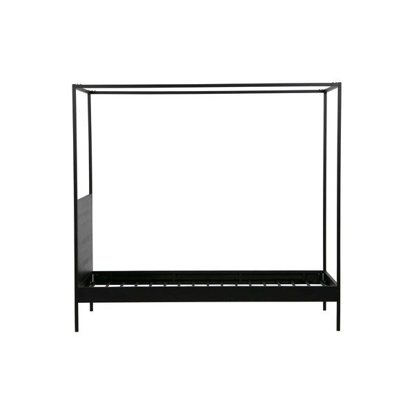 Iš metalo viengulė lova juodos spalvos su lovos grotelėmis 90x200 cm Dani – WOOOD-image-3