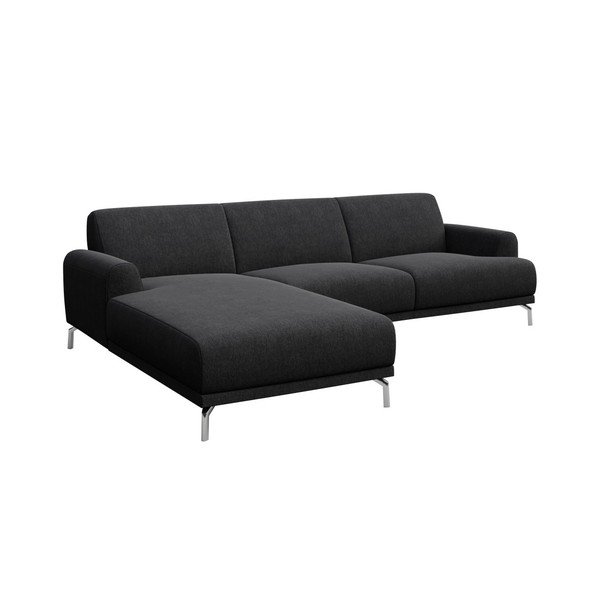 Antracito pilkos spalvos kampinė sofa MESONICA Puzo, kairysis kampas-image-2
