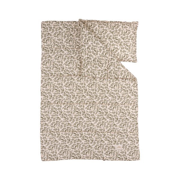 Vaikiškos lovelės rinkinys žalios spalvos/kreminės spalvos Green Floral – Malomi Kids-image-2
