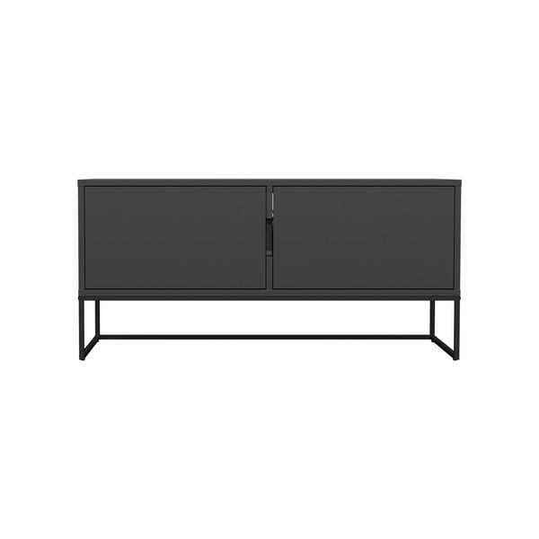 Juodas TV staliukas su metalinėmis kojomis Tenzo Lipp