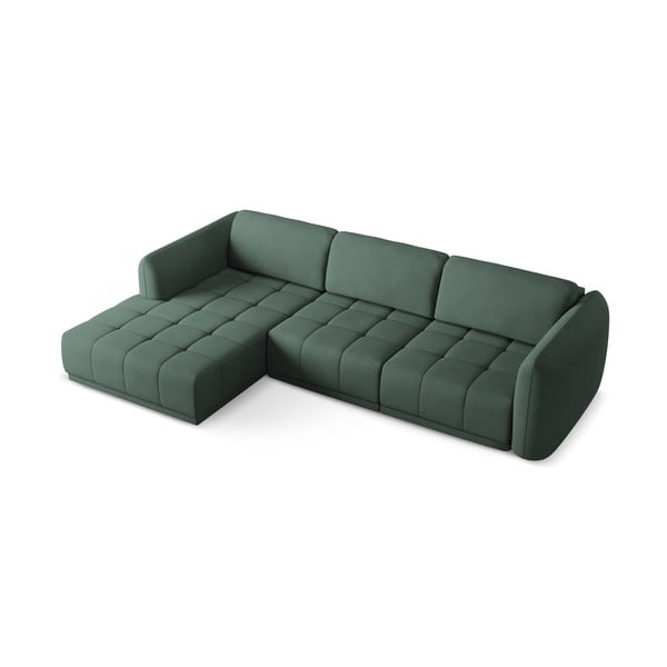 Žalios spalvos kampinė sofa (su kairiuoju kampu) Hoku – Makamii-image-4