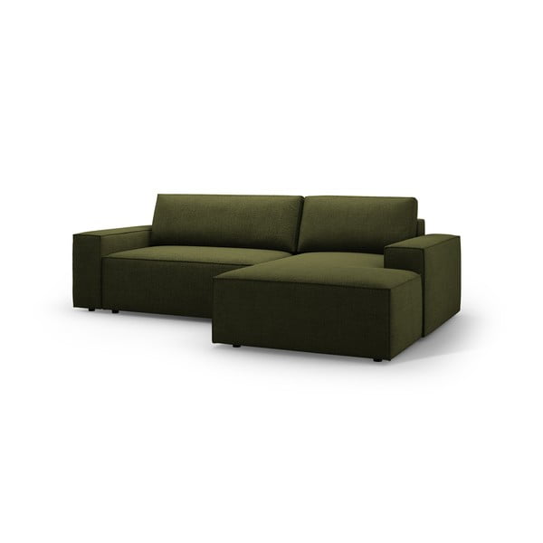 Iš boucle sulankstoma kampinė sofa tamsiai žalios spalvos (su dešiniuoju kampu) Jodie – Micadoni Home-image-2