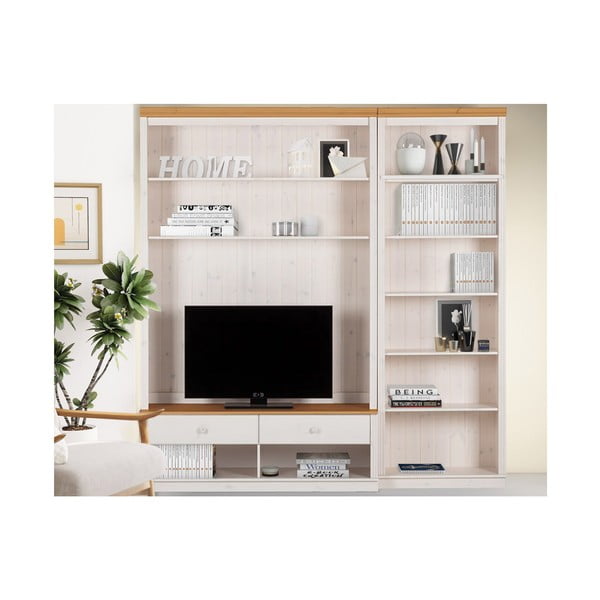 Iš pušies masyvo TV spintelių komplektas baltos spalvos 214x223 cm Anita – Støraa-image-2