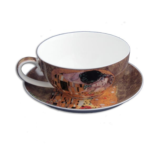 Gustavas Klimtas - puodelis ir lėkštutė Bučinys