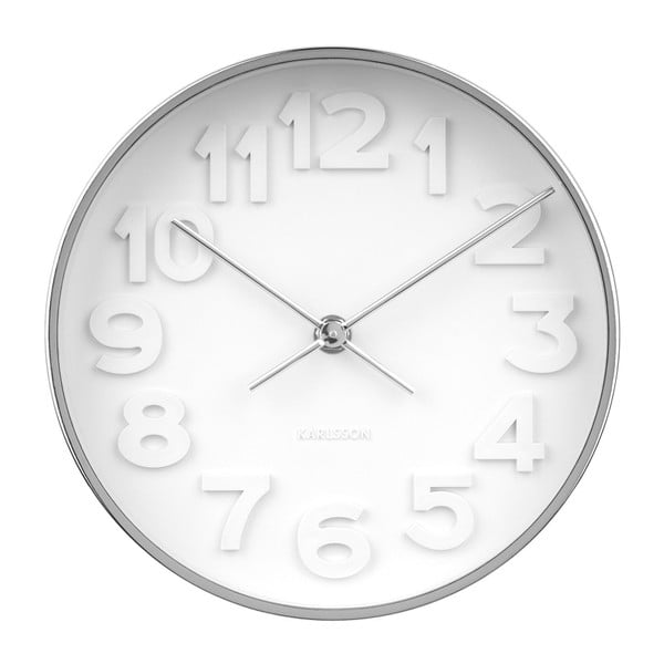 Sieninis laikrodis su sidabrinėmis detalėmis Karlsson Stout, ⌀ 22 cm