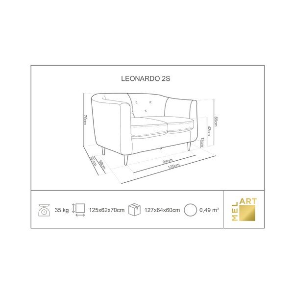 Smėlio spalvos sofa Kooko Home Love, 125 cm-image-4