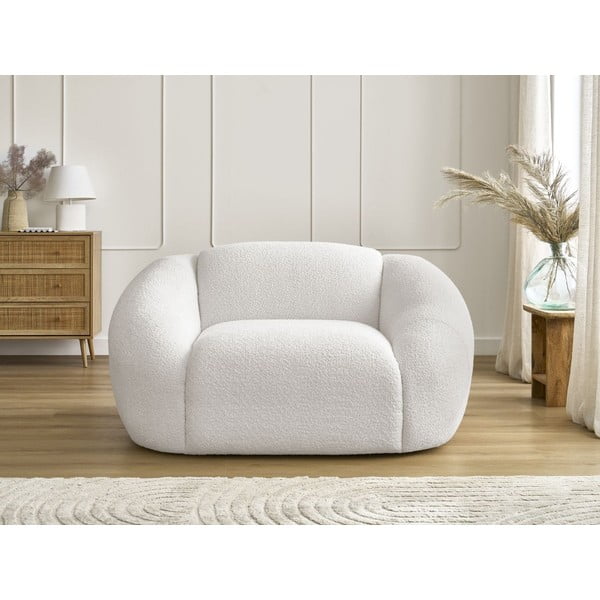 Iš boucle krėslas baltos spalvos Tina – Bobochic Paris-image-3