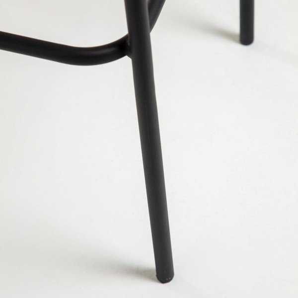 Juoda baro kėdė su plienine konstrukcija Kave Home Glenville, aukštis 74 cm-image-1