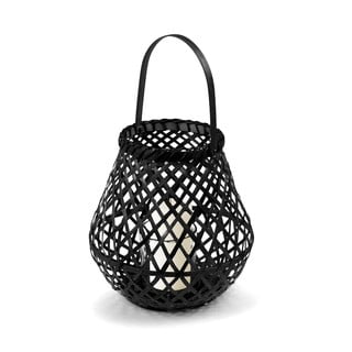 Juodas bambukinis žibintas Compactor Bamboo Lantern, ⌀ 25 cm