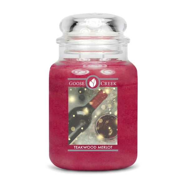 "Goose Creek Merlot" kvapioji žvakė stikliniame inde, 150 valandų degimo trukmė