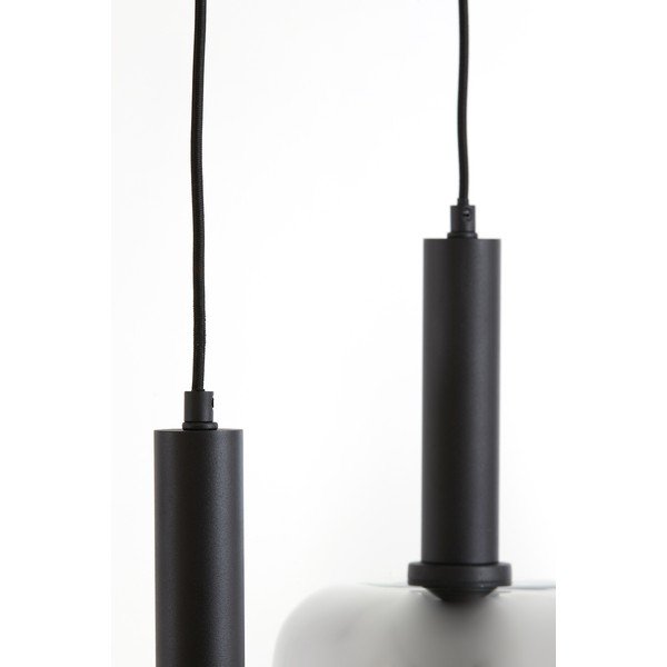Juodas lubinis šviestuvas su stikliniu gaubtu 100x22 cm Lekar - Light & Living-image-4