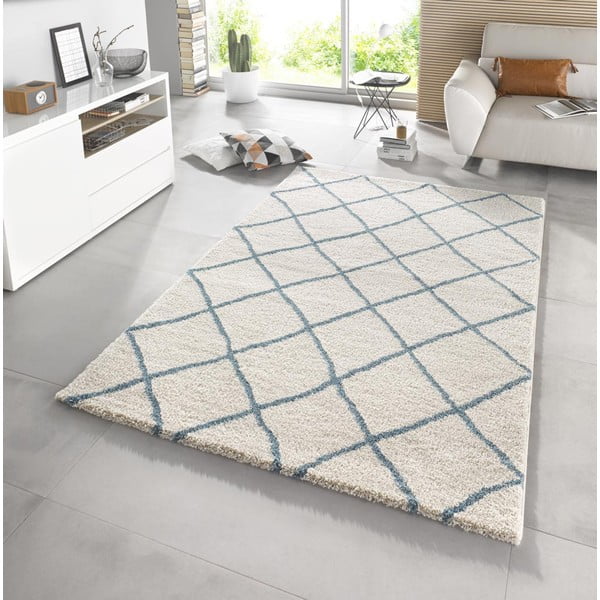 Baltas kilimas Mint Rugs Grid, 80 x 150 cm-image-1
