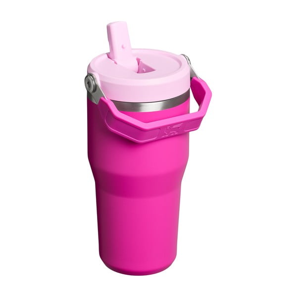 Rožinės spalvos iš nerūdijančio plieno termosas 600 ml IceFlow™ Flip Straw 2.0 Tumbler Violet Blossom – Stanley-image-2