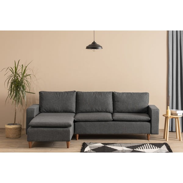Kampinė sofa pilkos spalvos (su kairiuoju kampu) Lungo – Balcab Home-image-1