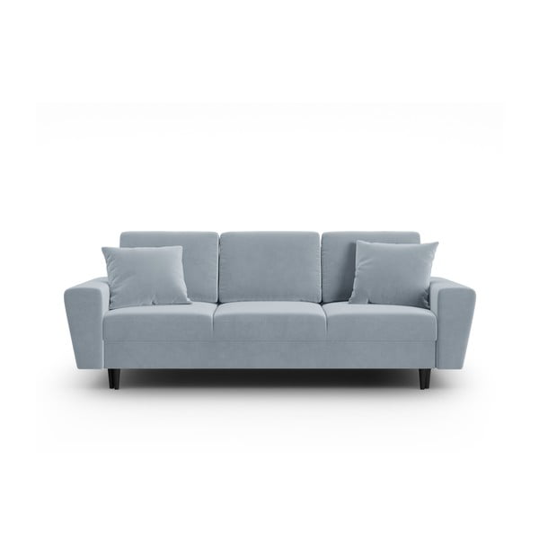 Šviesiai mėlynos spalvos iš velveto sulankstoma/su sandėliavimo vieta sofa 235 cm Kyoto – Cosmopolitan Design