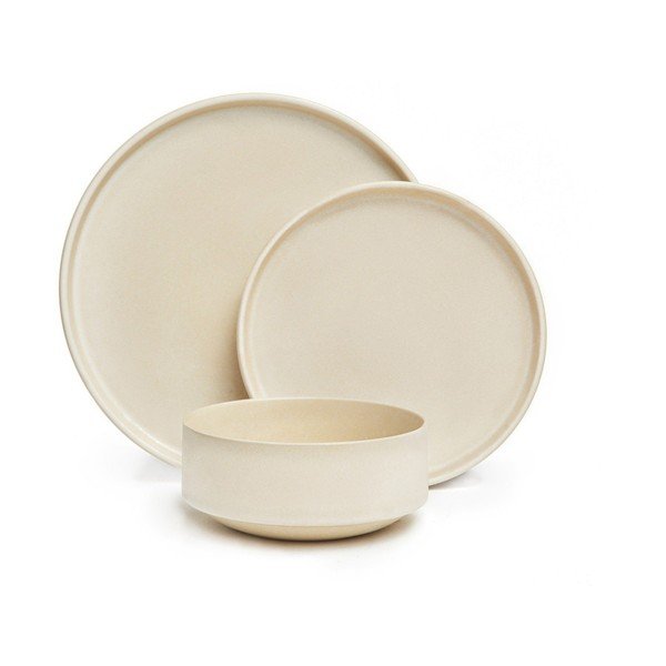 12 dalių smėlio spalvos akmens masės indų rinkinys Bonami selection Malia